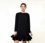 Платье мини с рукавами и воланами