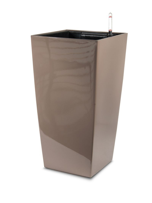 Кашпо Lechuza "Cubico Complete taupe high gloss" (пластик), 50x50xH95 см