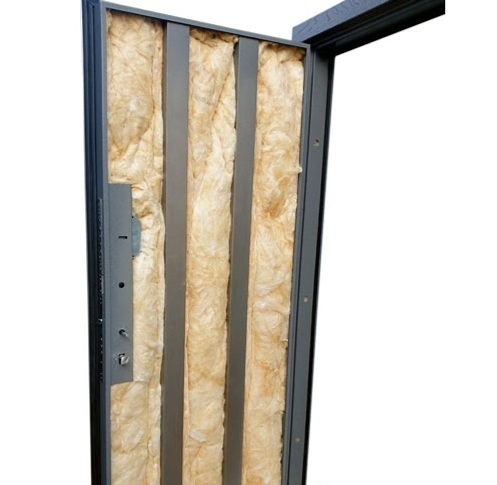 Входная металлическая дверь  с зеркалом RеX (РЕКС) 22 Бетон темный / ФЛ-68 Силк сноу (белый матовый, без текстуры)