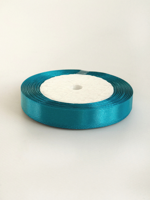 Атласная лента 12 мм (25 ярд)  цвет бирюзовый