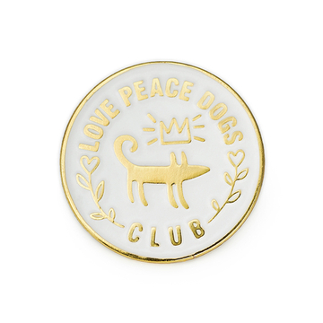 Значок эмалированный LOVE PEACE DOGS CLUB Шарик
