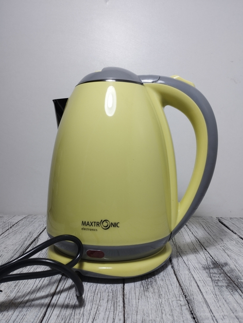 Чайник 1,8л нерж двойные стенки Maxtronic Желто-серый  1800Вт 313А  MAX