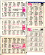 № 127 Набор из 5 переливных (стерео) Календариков . Мультфильмы СССР 1986 год.
