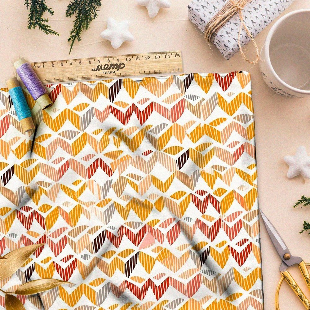 Ткань премиум таффета танцующий калейдоскоп