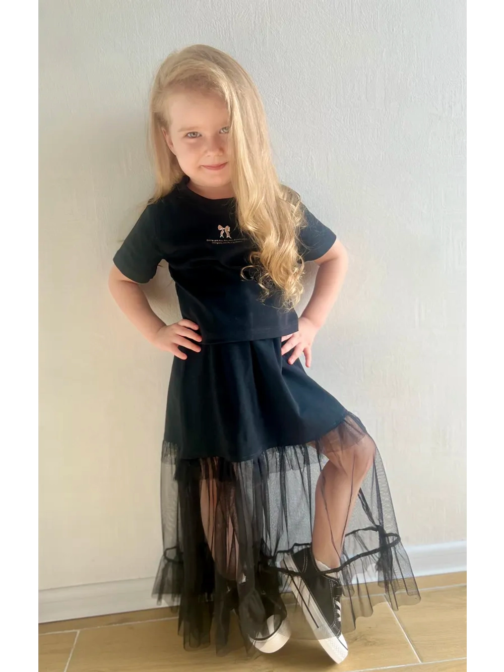 Костюм футболка с юбкой макси