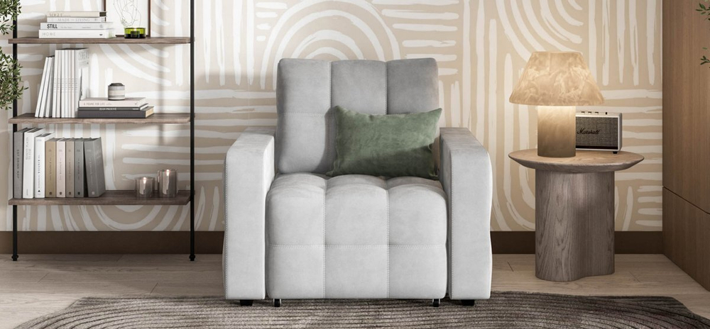 Денди кресло-кровать Велюр Монолит сталь