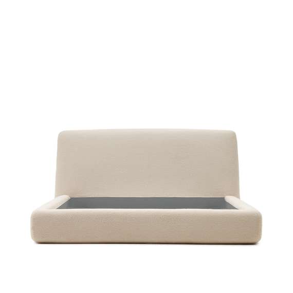 Кровать Martina со съемным чехлом из бежевого букле под матрас 180х200 см