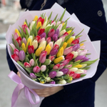 Букет микс из тюльпанов "Three colours"