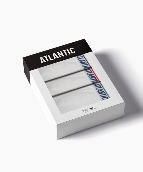 Мужские трусы (3шт) слипы танга Atlantic 3MP-220, хлопок, белый