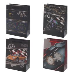 GAEM Пакет подарочный S (бумага 210г/м2, блок микс 12шт), L18 W8,5 H24 см, 4в.