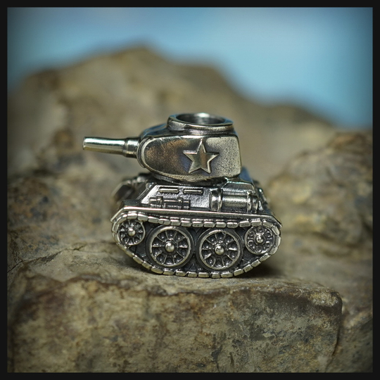 Темлячная бусина "Т-34" для ножей , мельхиор