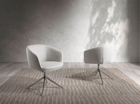 Поворотное кресло 4133/A172 из светло-серой ткани Испания 