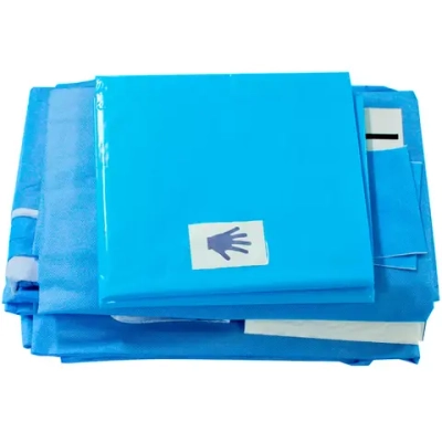 Комплект белья стерильный для ангиопластики (простыня Стандарт с двумя круглыми отверстиями - 2 шт, чехол на инструментальный стол, салфетка Стандарт, подстилка впитывающая, простыня, чехол на шнуры, халат Стандарт – 3 шт)