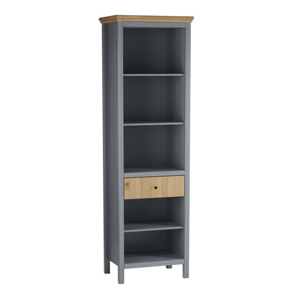 Стеллаж «Сканди» с ящиком серый 7046/антик