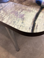 Стол разд Стеклянный подстолье прямое хром Царг.пояс венге Ст-ца черника (венге) ф/п