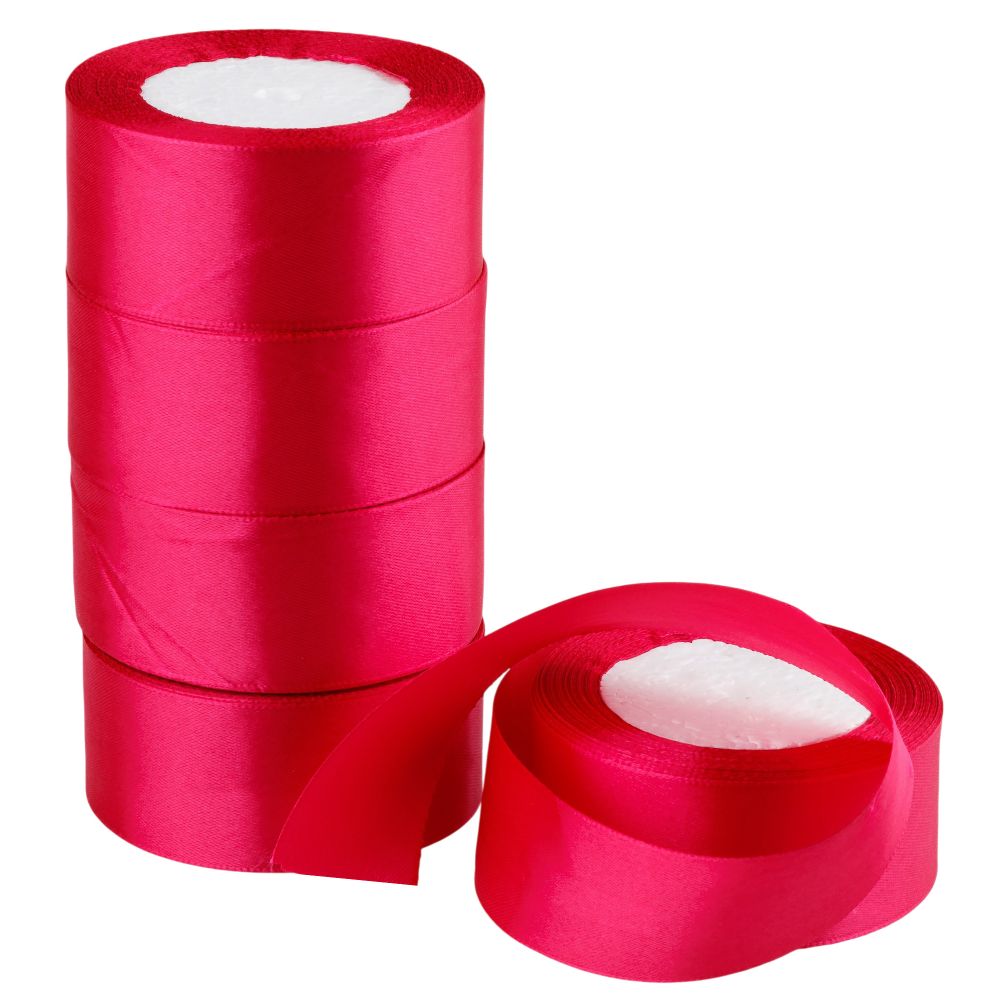 Лента атласная 3,8см*22,85м МАЛИНА