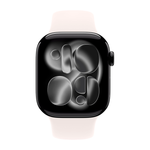 Умные часы Apple Watch Series 11 GPS, 42mm, Jet Black Aluminium Case with Light Blush Sport Band, S/M