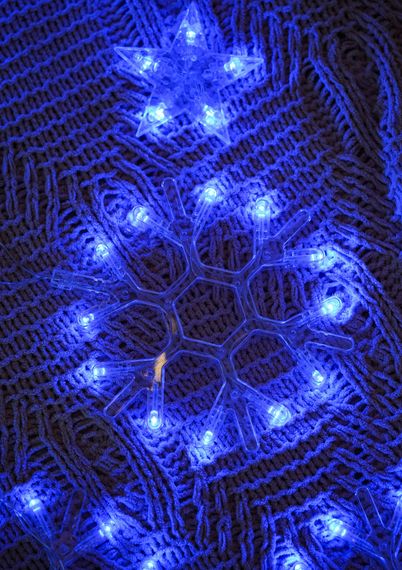 Гирлянда Бахрома "Звезды и Снежинки" 2,5*1м 38256