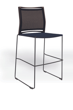 Web стул на полозьях кухонный/барный со спинкой-сеткой