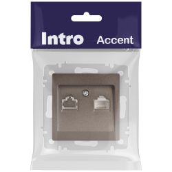 Розетка Intro Accent 6-303-08 информационная RJ45, IP20, СУ, бронза