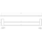 Полотенцедержатель Cezares Slider SLIDER-THD-80-01 двойной Хром