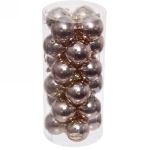 Новогодние шары 6 см (набор 24 шт) «Глянец», шампань