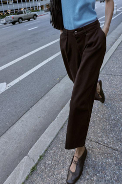 ZARA БРЮКИ BALLOON С ЗАЩИПАМИ, КОРИЧНЕВЫЙ