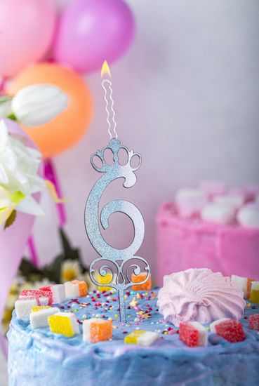 Свеча - топпер цифра "6"