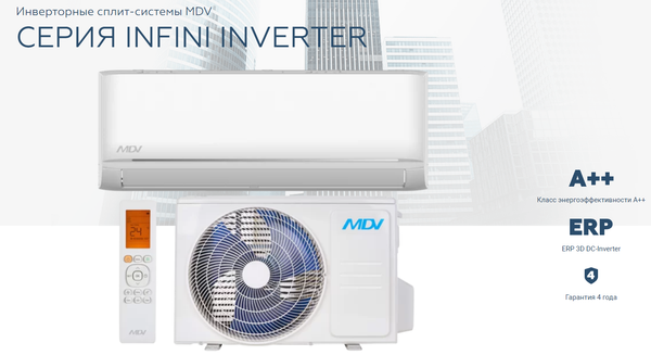 Новая линейка бытовых сплит-систем MDV INFINI ERP 3D DC-Inverter