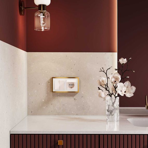 Рамка Werkel Baguette на 2 поста белый/золотистая латунь W0022853 a072283