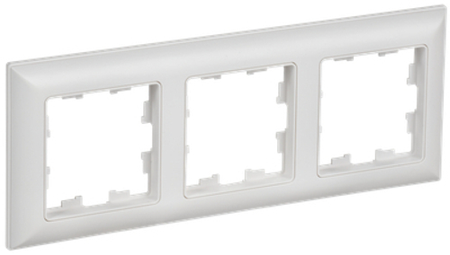BRITE Рамка 3-местная РУ-3-БрАБ арктический белый/белый IEK