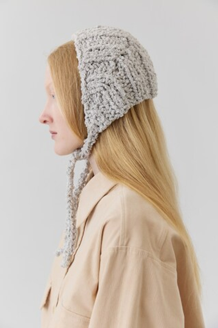 Мини-косынка из хлопка серого цвета