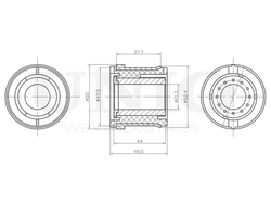 Сайлентблок задний переднего подрамника UNIO RMP-20519