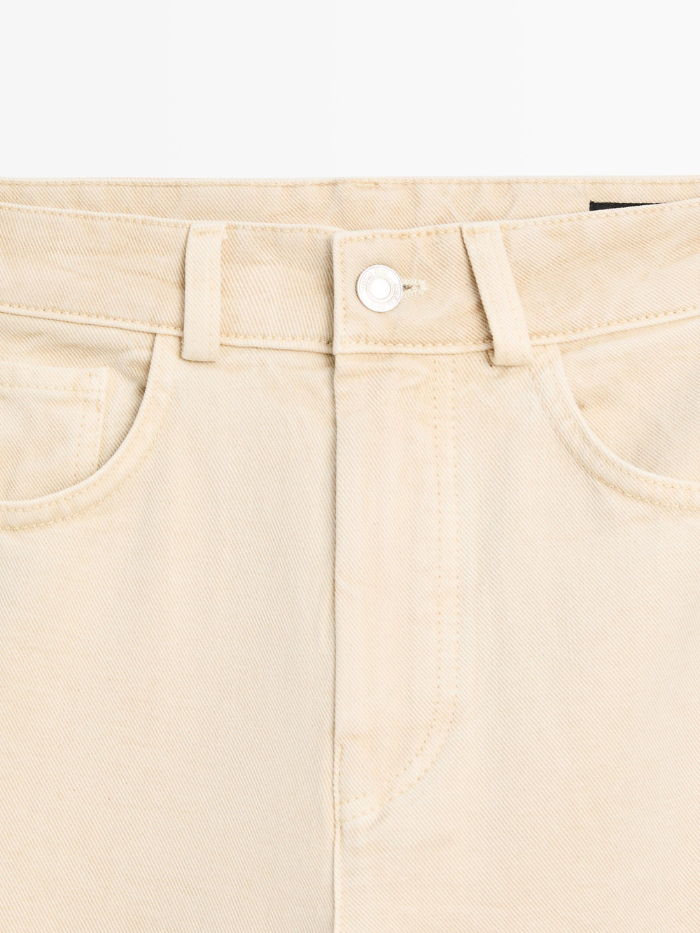 Massimo Dutti Брюки с низкой посадкой и широкими штанинами, ванильный