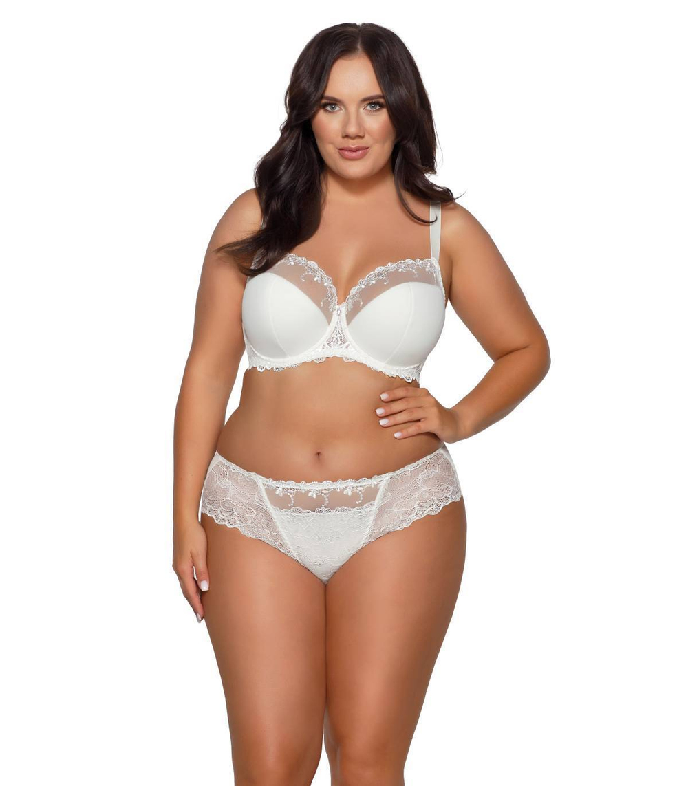 Кремовые трусики-слипы из эластичной ткани и кружева Novato (Размер: XXXL) (Цвет: кремовый)