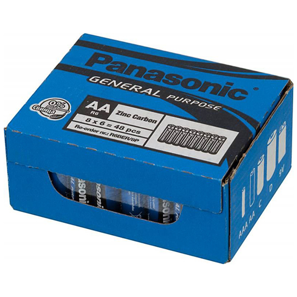 Panasonic General Purpose R06 / AA уп.48 б/бл.спайка8 уп.240