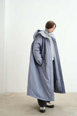 Парка оверсайз зимняя удлиненная, Индиго