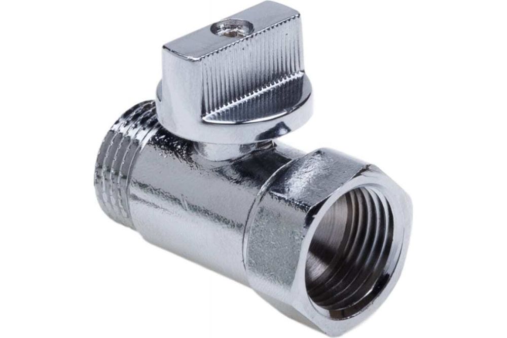 Кран шаровой мини хромированный ДУ15 (1/2) AQUALINK Cr Г/Ш ручка-флажок (1321) (200/20)