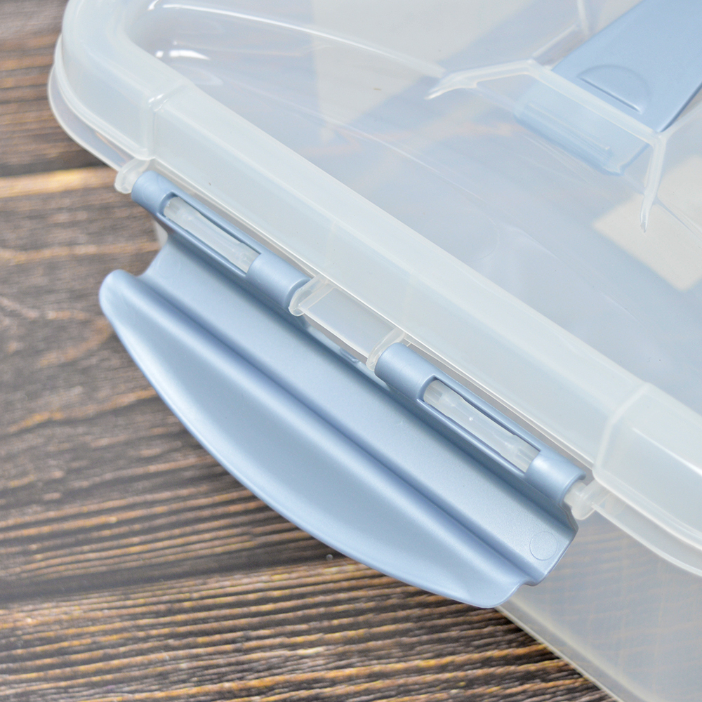 Контейнер 6л с защелками и ручкой "Клик", прозрачный