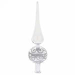 Верхушка на ёлку 23 см «Мерцающий узор» серебро (акция)