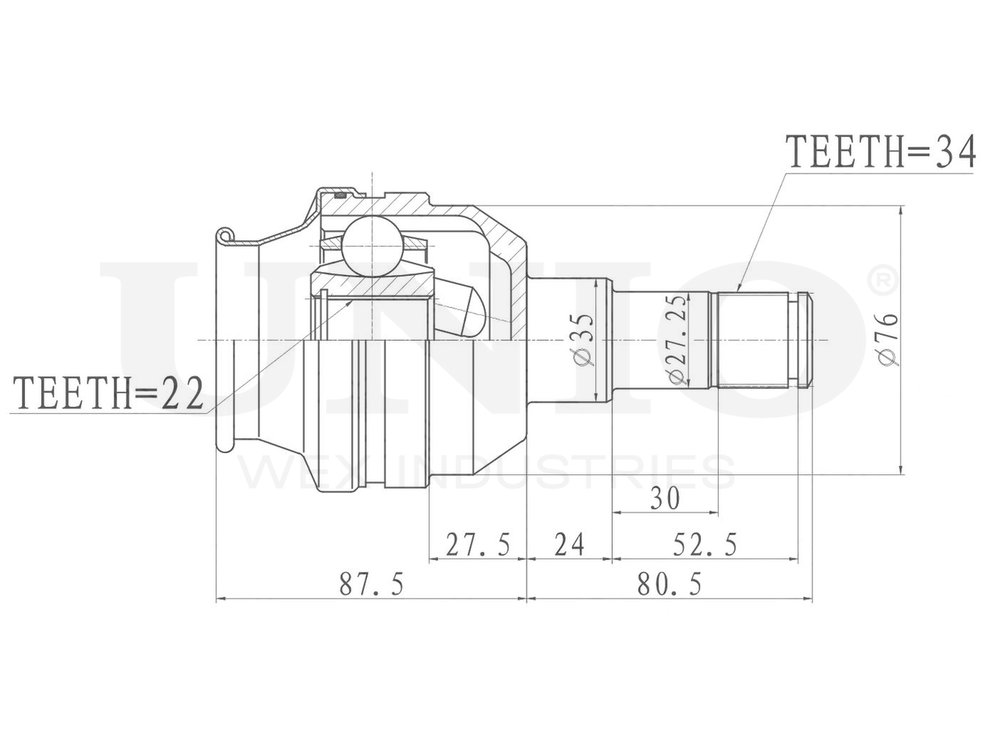ШРУС внутренний правый UNIO CVJ-30191