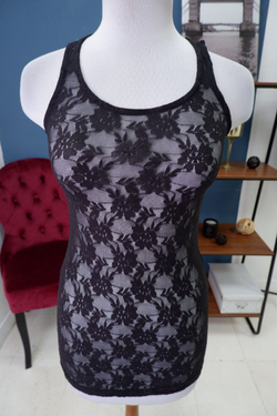 Топ черный кружевной 42 размер