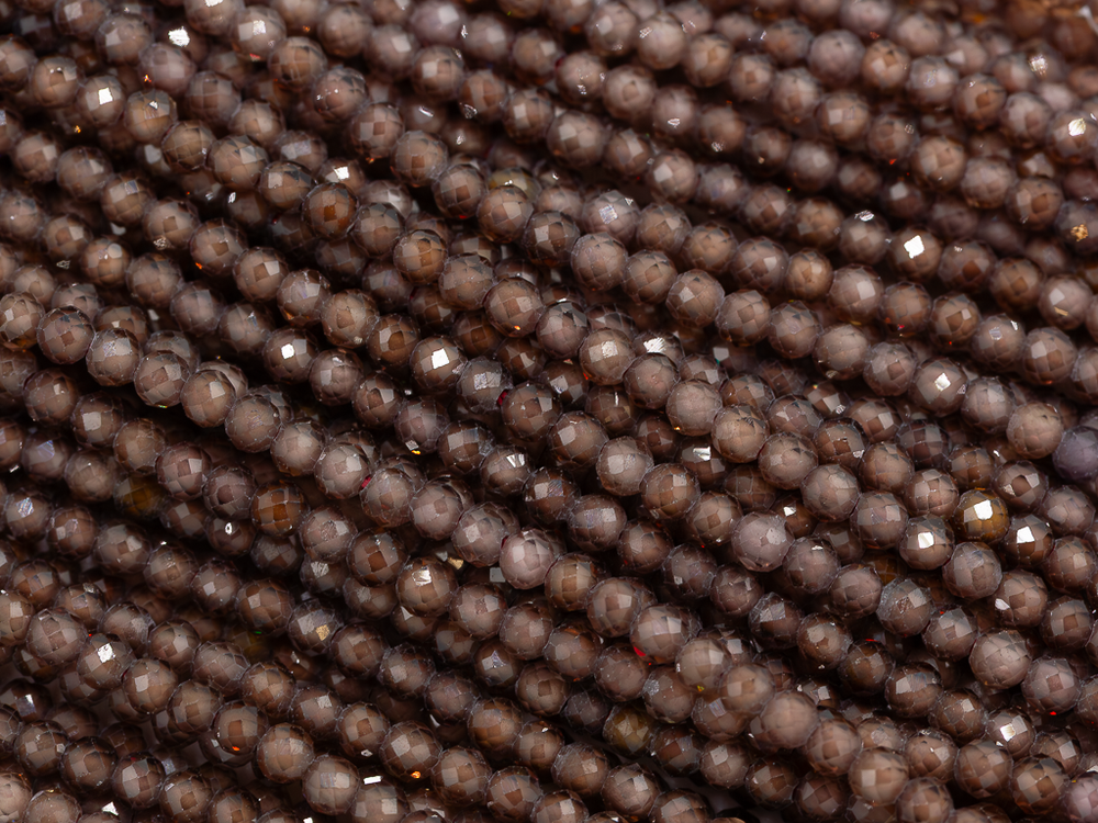 Фианиты 2мм, огранка (нить бусин)