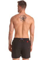 Мужские плавки-шорты с поясом на резинке (Размер: M) (Цвет: темно-синий)