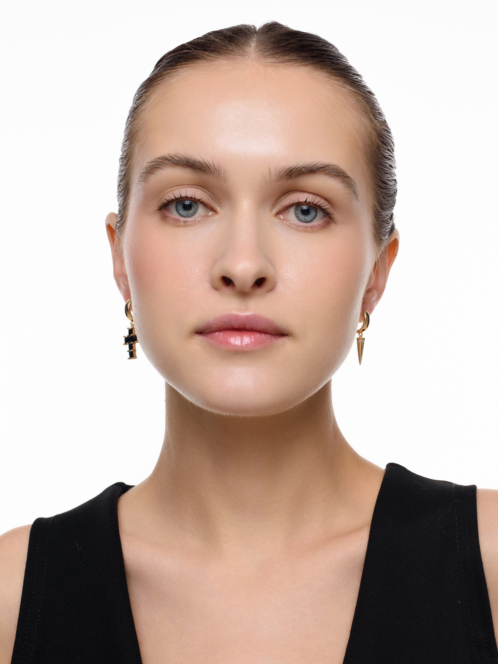 Серьги "Thorn and Cross" Black Gold