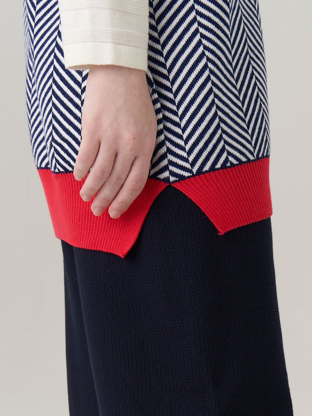 Жилетка для девочки в ушколу AT953 синий-коралловый