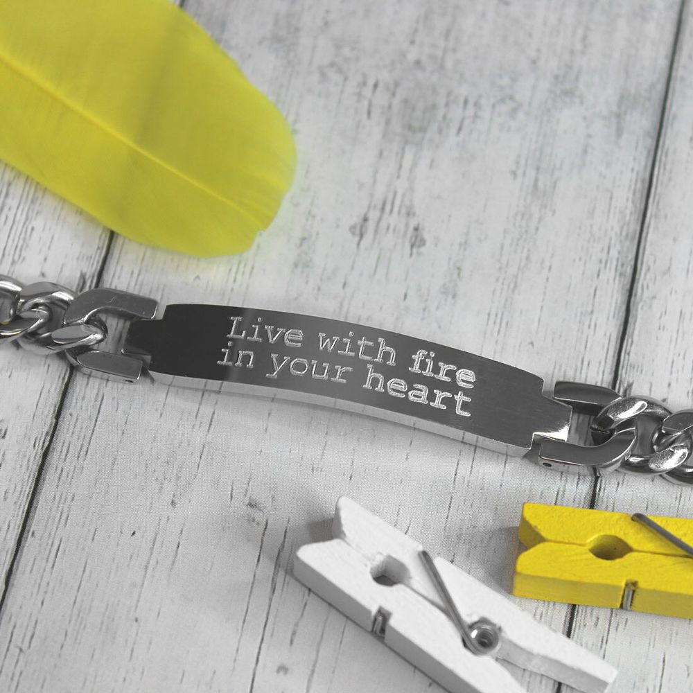 Стальной мужской браслет с гравировкой на заказ