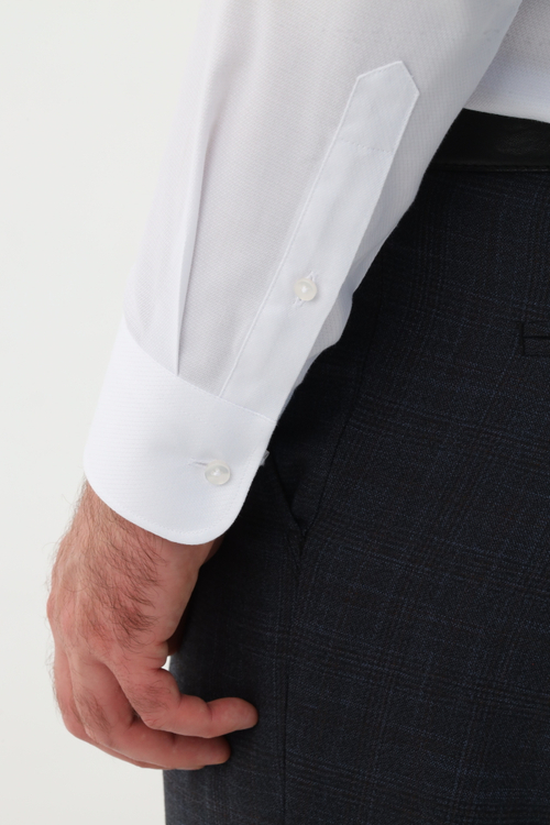 Сорочка мужская VESTER длинный рукав, цвет белый переплетение жаккард