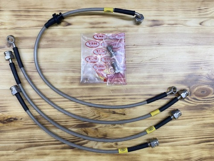 Suzuki Jimny JB43 (2014-2018) (с ESC/ESP) Комплект армированных тормозных шлангов (4 шт. под лифт 50мм)