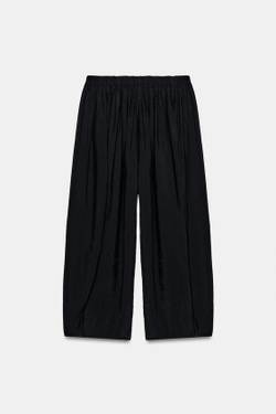 ZARA ОБЪЕМНЫЕ СТРУЯЩИЕСЯ БРЮКИ, ЧЕРНЫЙ